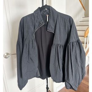 Free People Black Bomber Jacket